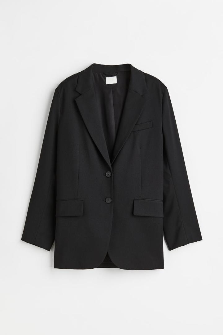 H & M - Pleated Tie-belt Dress - Black