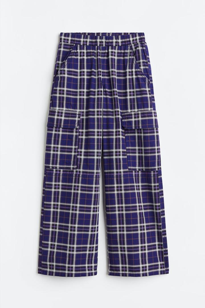 H & M - Wide-leg Cargo Pants - Purple