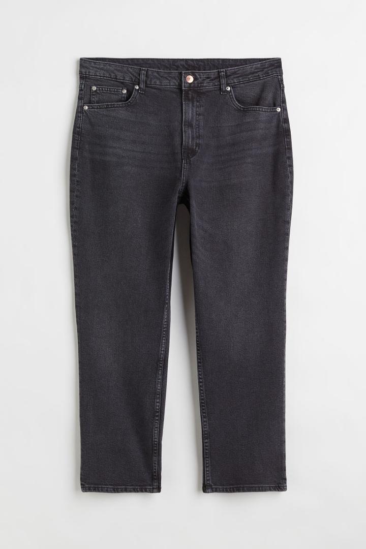 H & M - Slim Straight High Ankle Jeans - Gray