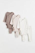 H & M - 6-piece Cotton Set - Brown