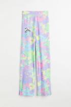 H & M - Patterned Print-motif Jersey Trousers - Purple