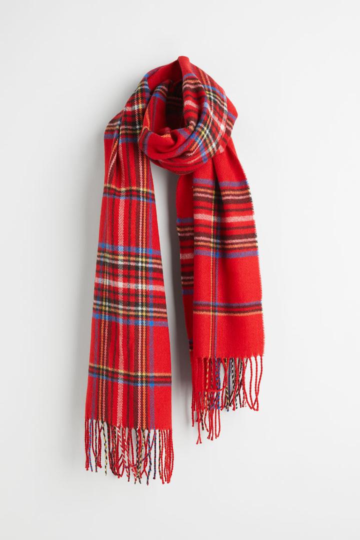 H & M - Jacquard-weave Scarf - Red