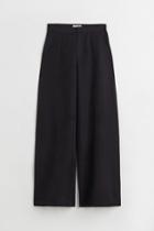 H & M - Dressy Linen-blend Pants - Black