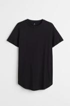 H & M - Long Fit T-shirt - Black