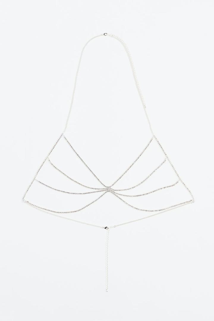 H & M - Body Jewelry With Rhinestones - Silver