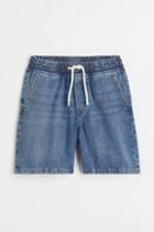 H & M - Cotton Denim Shorts - Blue