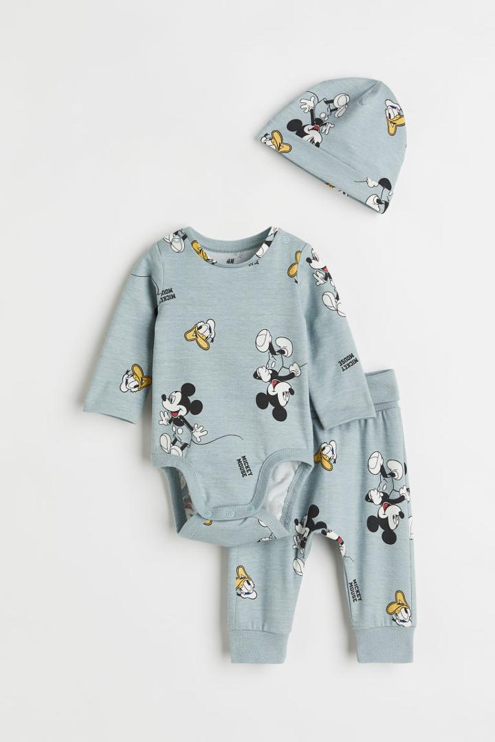 H & M - 3-piece Jersey Set - Turquoise