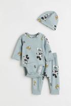 H & M - 3-piece Jersey Set - Turquoise