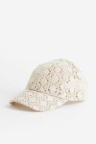 H & M - Crochet-look Cap - White