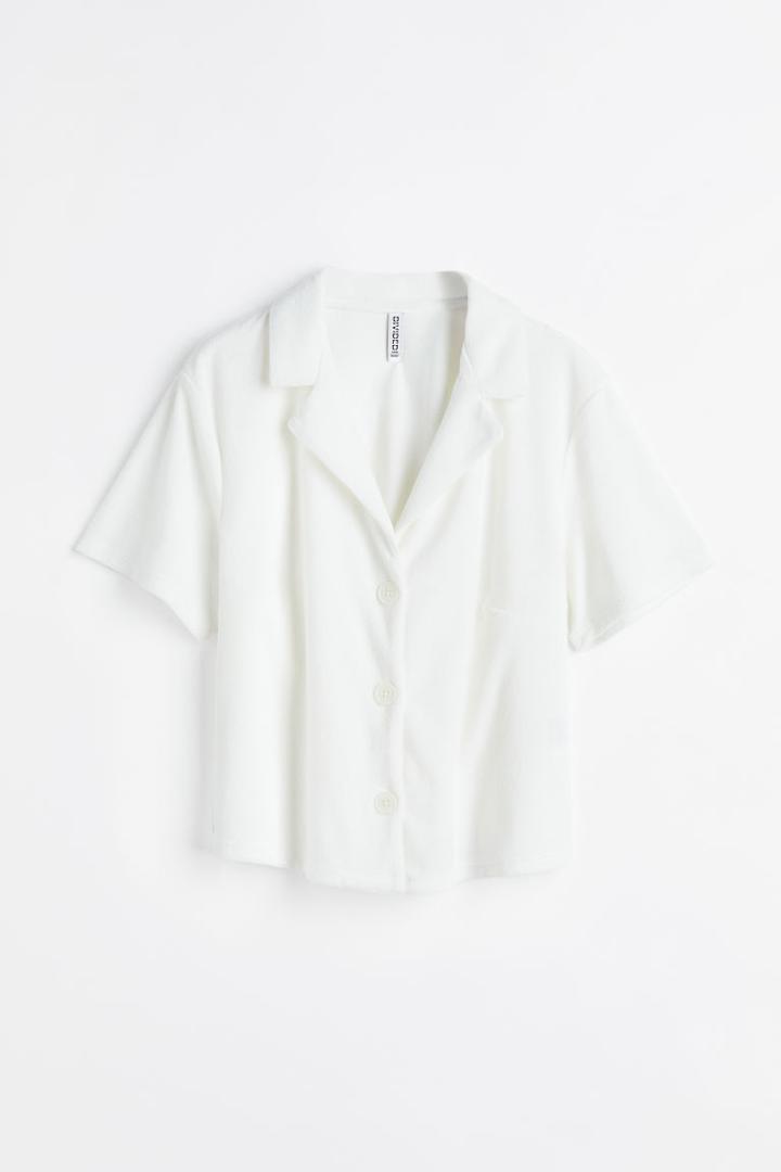 H & M - Terry Resort Shirt - White