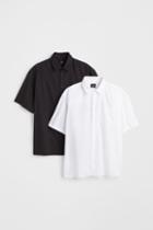 H & M - 2-pack Relaxed Fit Short-sleeved Shirts - White