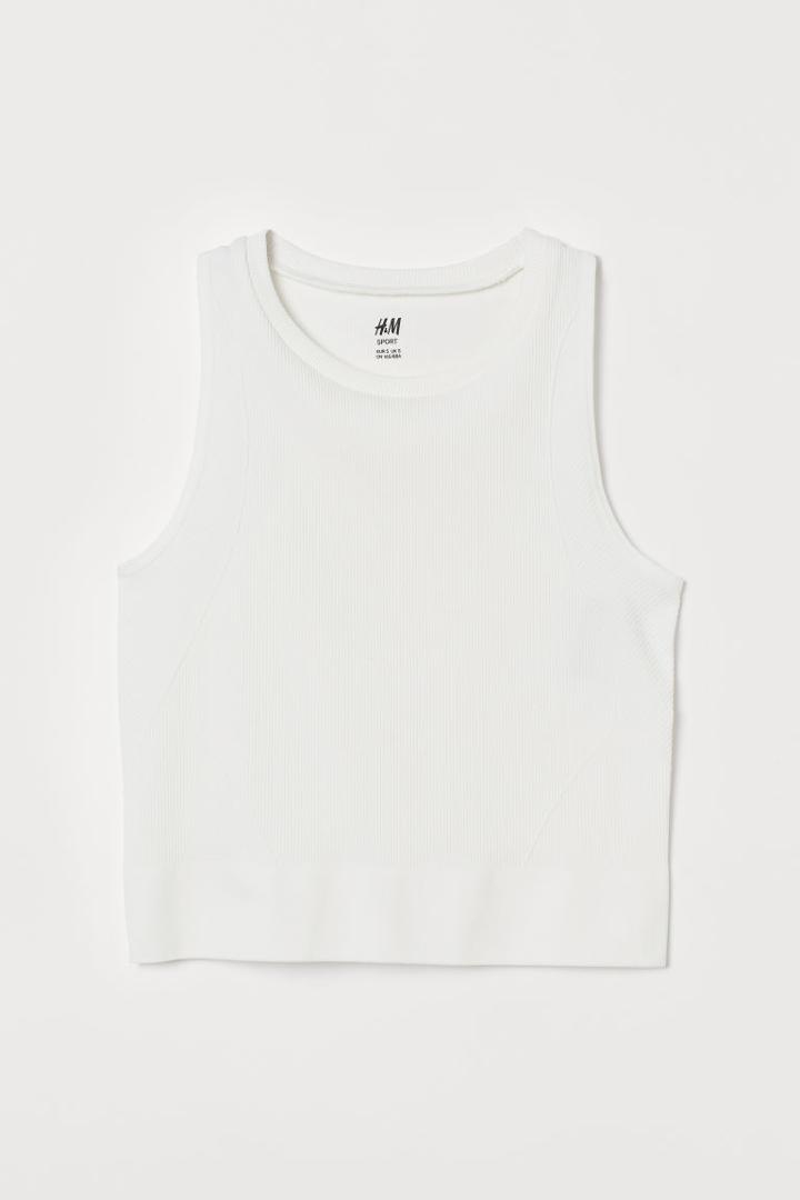 H & M - Seamless Sports Top - White
