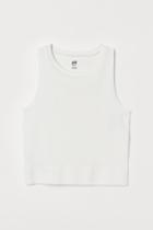 H & M - Seamless Sports Top - White