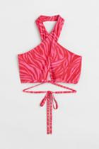 H & M - Halterneck Crop Top - Red