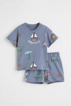 H & M - 2-piece Cotton Jersey Set - Blue