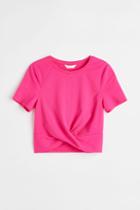 H & M - Twisted-detail Top - Pink