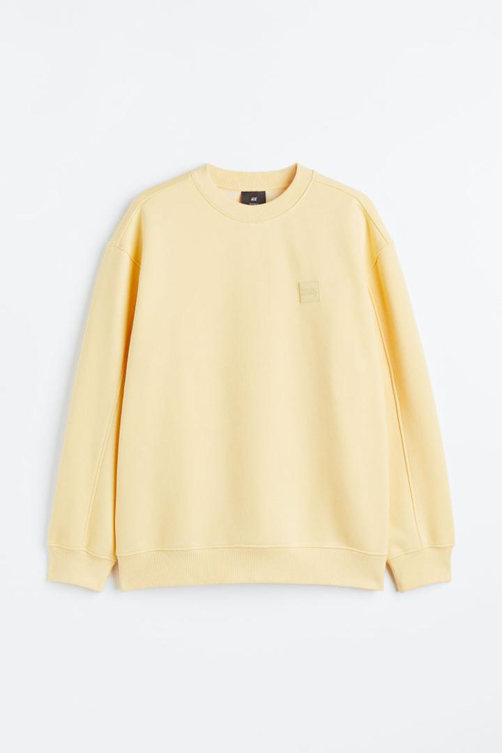 H & M - Relaxed Fit Appliqud Sweatshirt - Beige