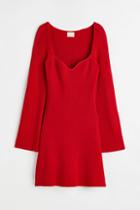 H & M - Rib-knit Dress - Red