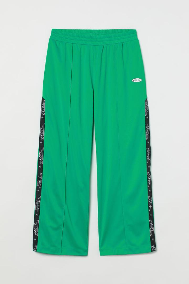 H & M - H & M+ Wide-leg Sports Joggers - Green