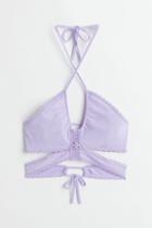 H & M - Cut-out Crop Top - Purple
