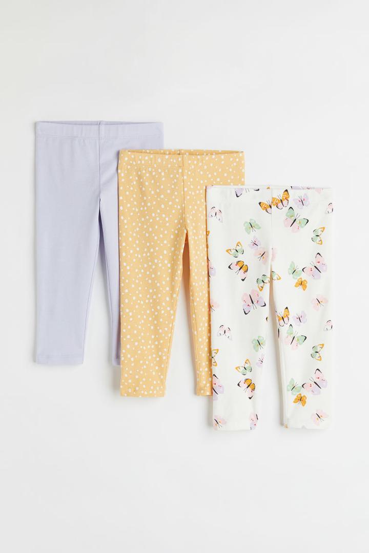 H & M - 3-pack Capri Leggings - White