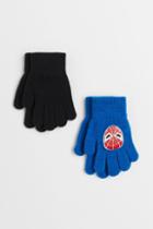 H & M - 2-pack Print-motif Gloves - Blue