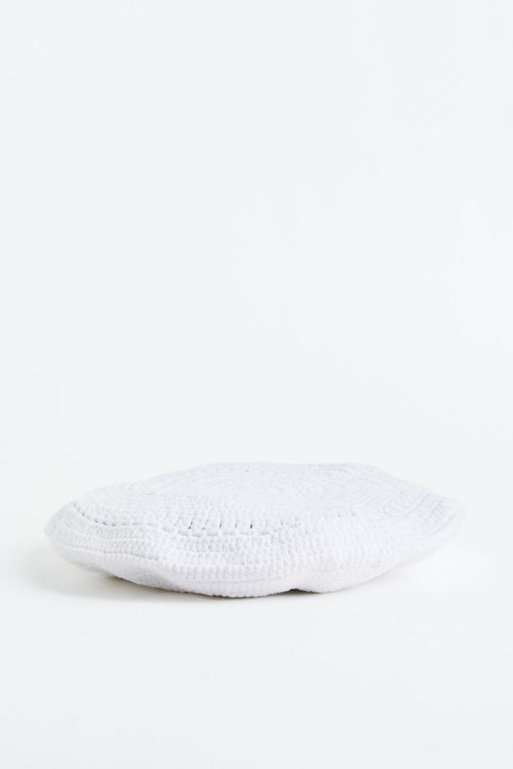 H & M - Crochet-look Beret - White