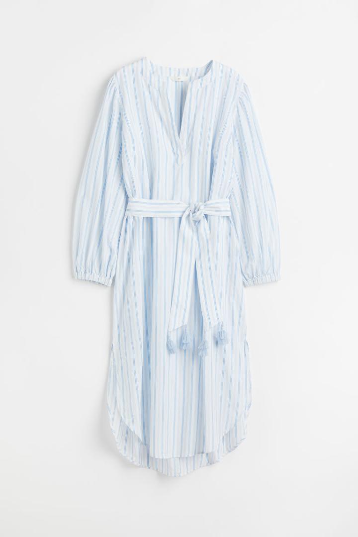 H & M - Tie Belt Dress - White