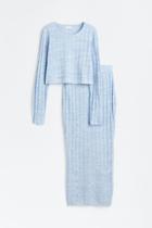 H & M - Mama 2-piece Rib-knit Set - Blue
