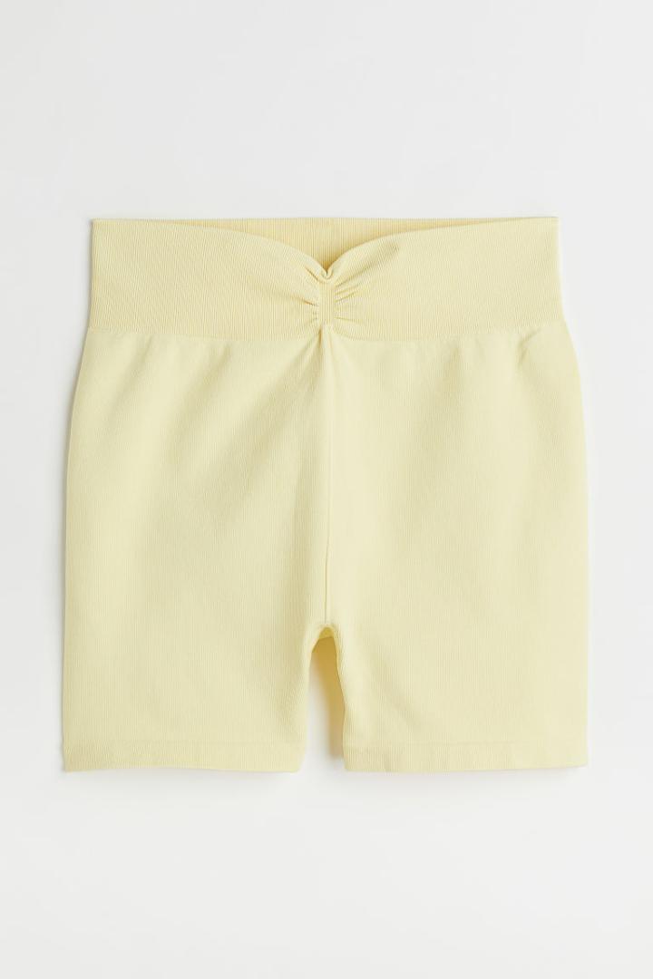 H & M - Seamless Sports Bike Shorts - Yellow