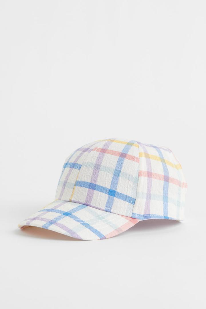 H & M - Patterned Cotton Cap - White
