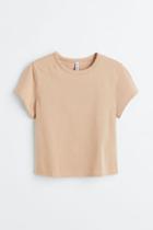 H & M - Cotton Jersey T-shirt - Beige