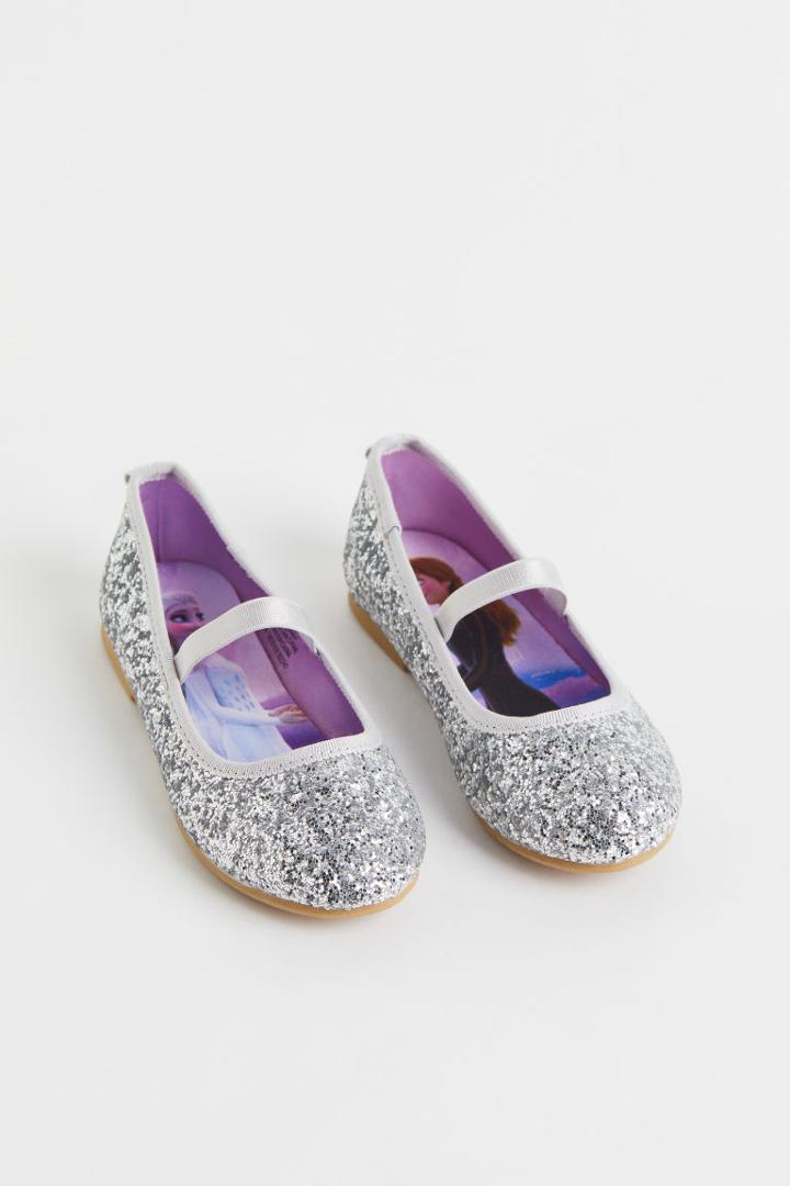 H & M - Glittery Ballet Flats - Silver