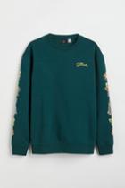 H & M - Regular Fit Printed Sweatshirt - Green