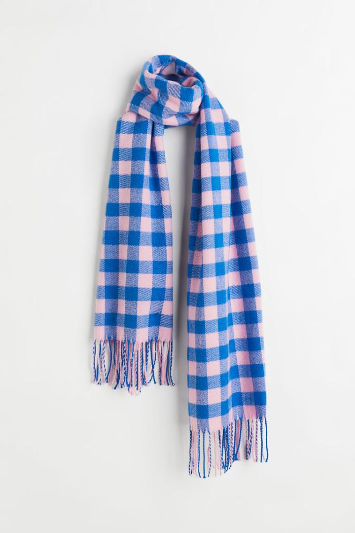 H & M - Jacquard-weave Scarf - Blue