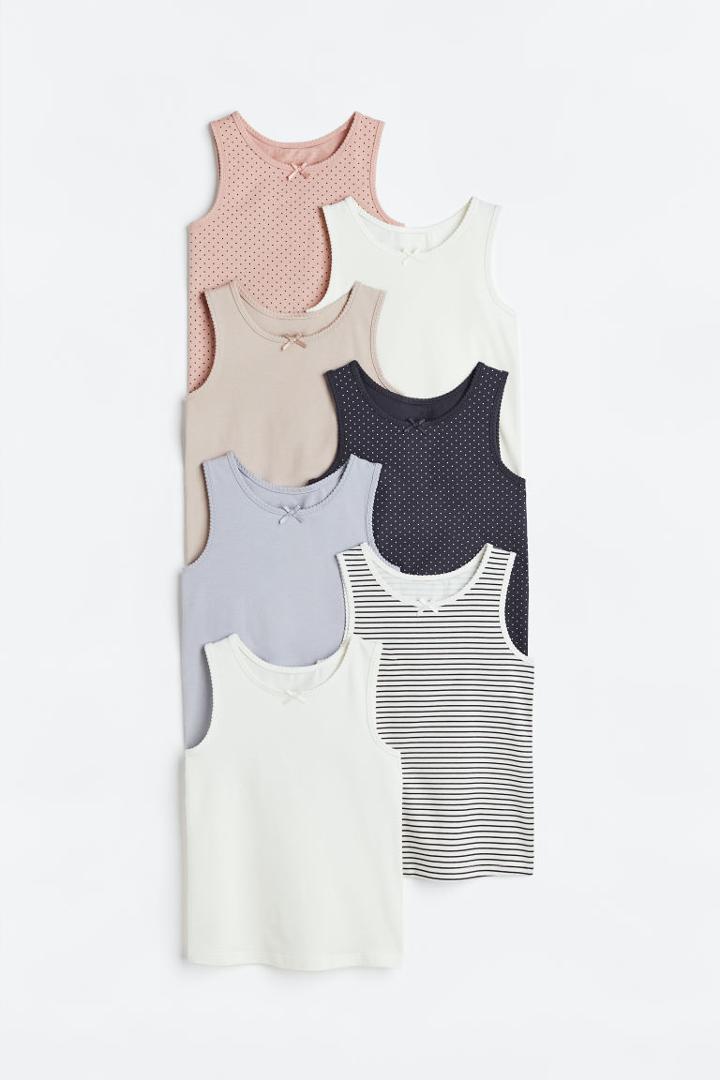 H & M - 7-pack Cotton Tank Tops - Orange