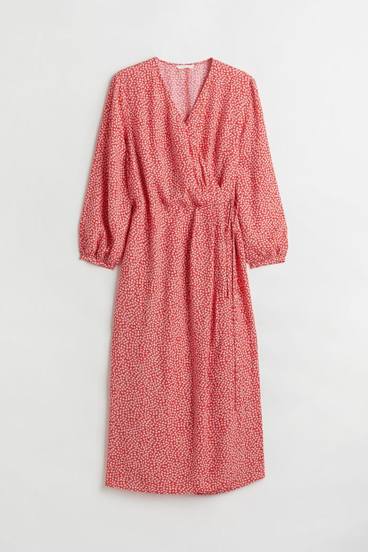 H & M - H & M+ Patterned Wrap Dress - Red