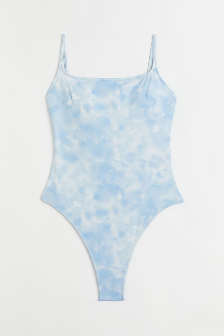H & M - High Leg Swimsuit - White