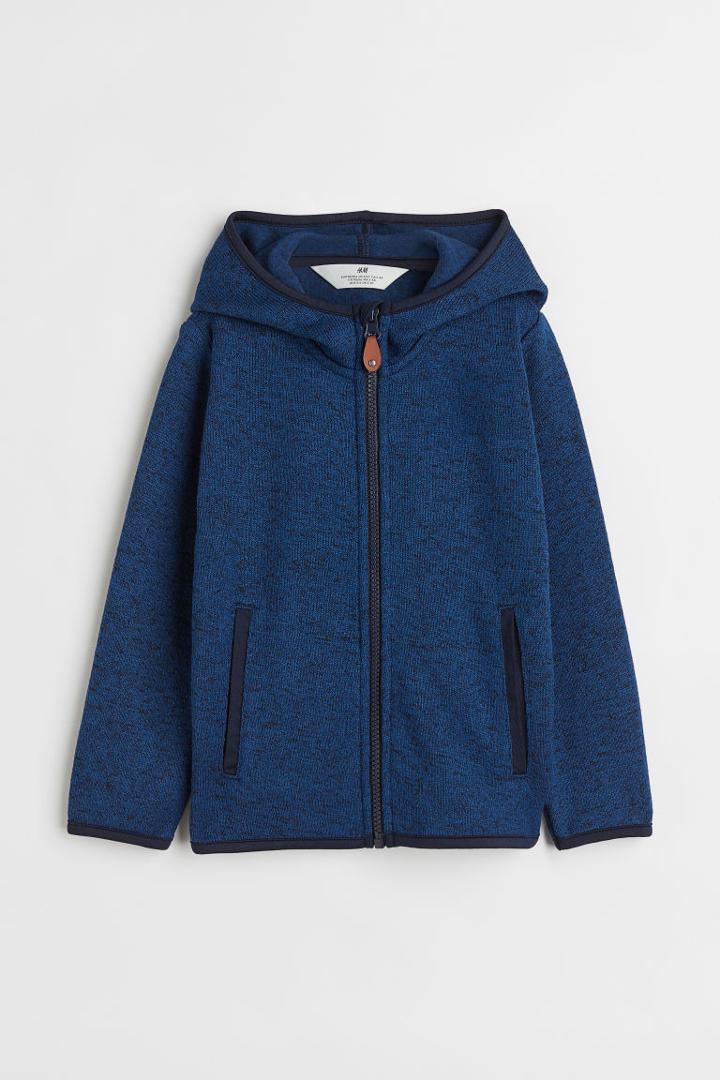 H & M - Knitted Fleece Jacket - Blue