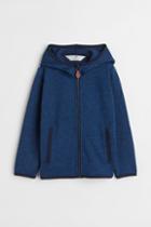 H & M - Knitted Fleece Jacket - Blue