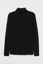 H & M - Muscle Fit Turtleneck Sweater - Black