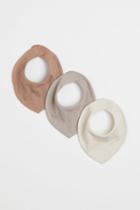 H & M - 3-pack Ribbed Triangular Scarves - Beige