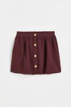 H & M - Double-weave Cotton Skirt - Pink