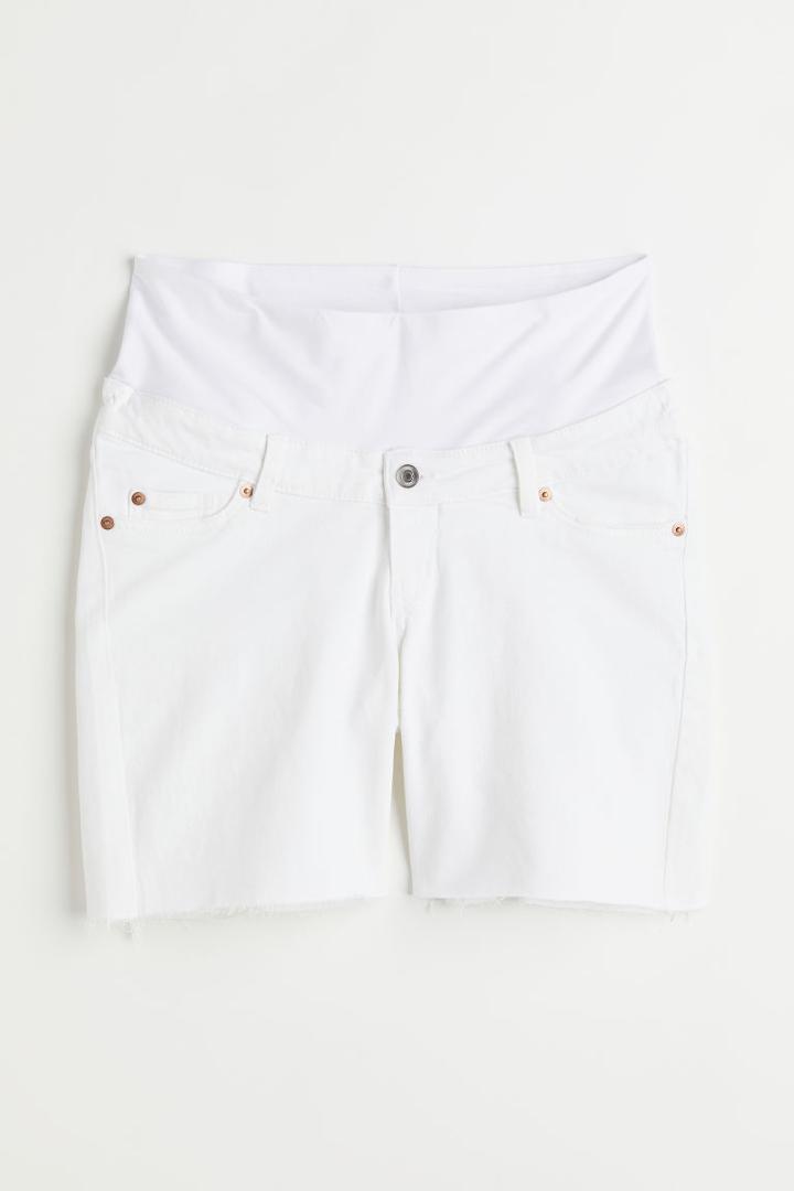 H & M - Mama Denim Shorts - White