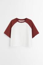 H & M - Short Cotton Jersey T-shirt - Beige