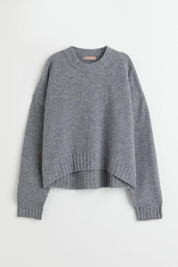 H & M - Fine-knit Sweater - Gray