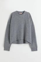 H & M - Fine-knit Sweater - Gray