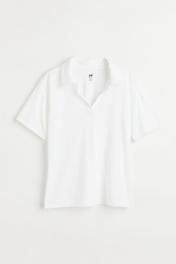 H & M - Collared Sports Top - White