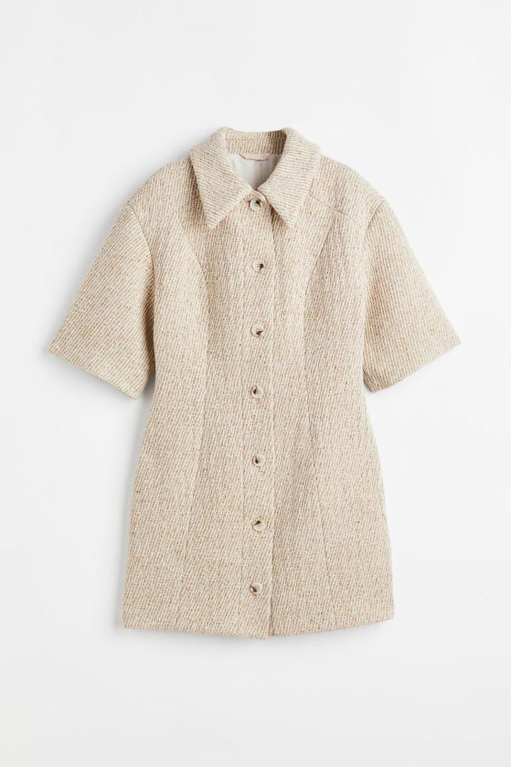 H & M - Silk-blend Dress - Beige