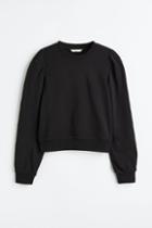 H & M - Sweatshirt With Eyelet Embroidery - Black